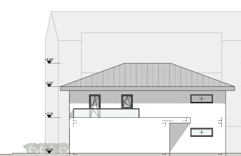 seitliche ansicht neubau dachterrasse